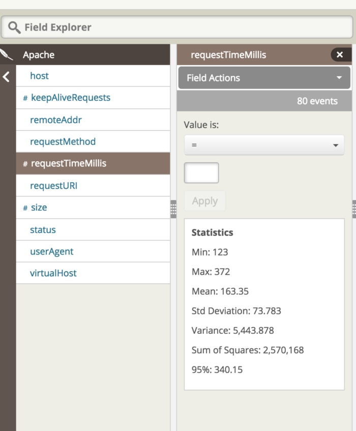 Loggly Dynamic Field Explorer Statistics