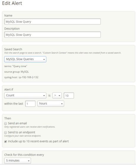 Loggly Alert MySQL Slow Query Linux