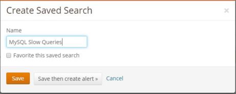 "Loggly Save Search MySQL Slow Queries