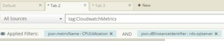 Loggly Search CPUUtilization rds1