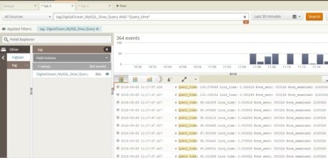 Loggly Search with DigitalOcean slow query log