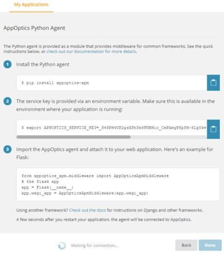 Installing the AppOptics Python agent