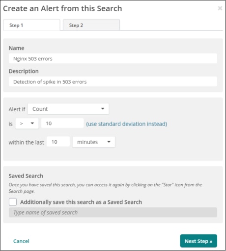 Configuring alerts for each server in SolarWinds Loggly.